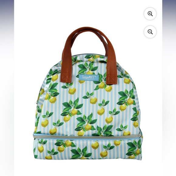 Handbags - TempaMate Thermal lemon print  lunch tote